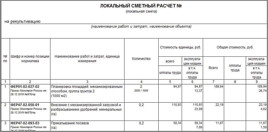 Смета на очистку пруда от ила образец